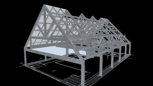 Woods Car Barn - With Common Rafters 3D Model