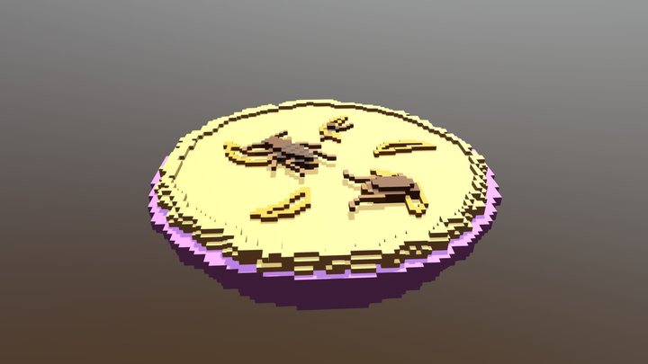 Cockroach Pie 3D Voxel Art 3D Model