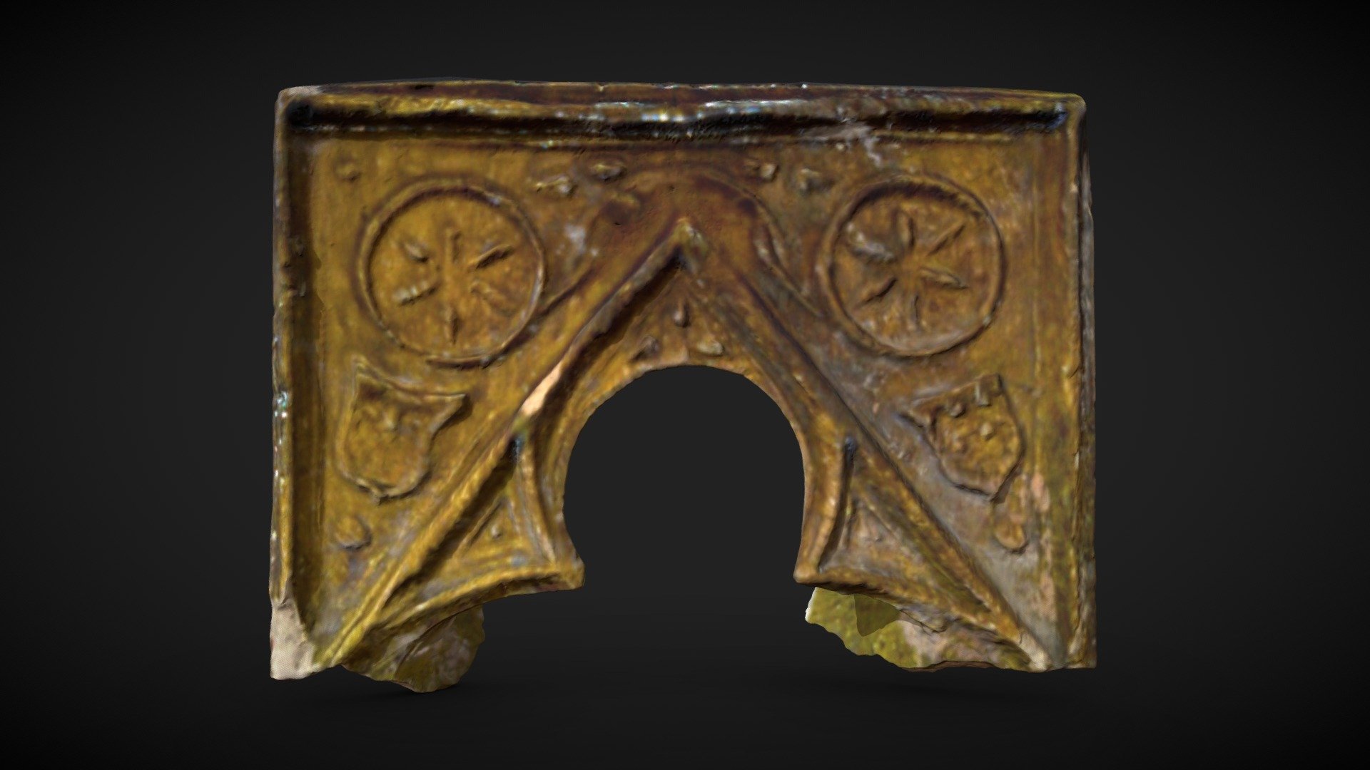 Half-cylinder tile with spokes wheels — Sketchfab embed 3D viewer
