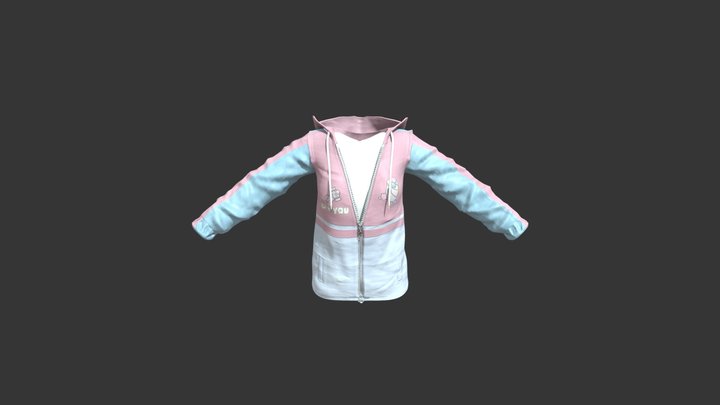 Pastel Windbreaker Jacket 3D Model