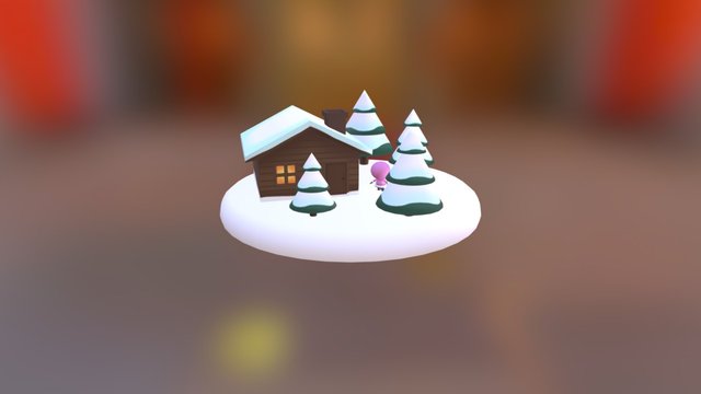 Low Poly Snow themed Game Assets 3D Model