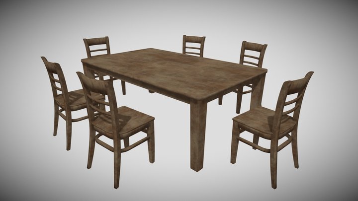 Chairs & Tables 3D Model