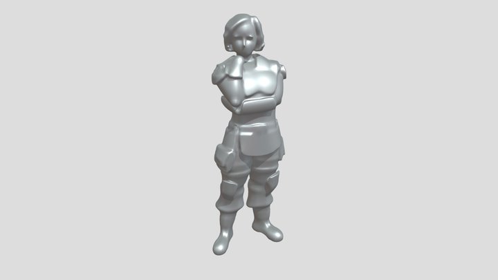 armored person standing confidently 3D Model