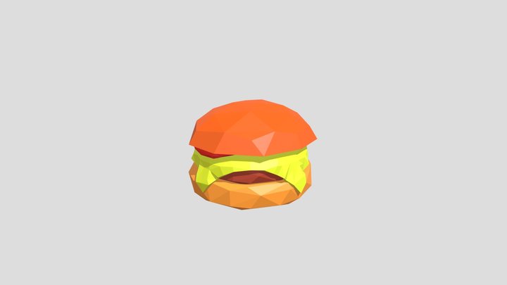 Low Poly Burger 3D Model