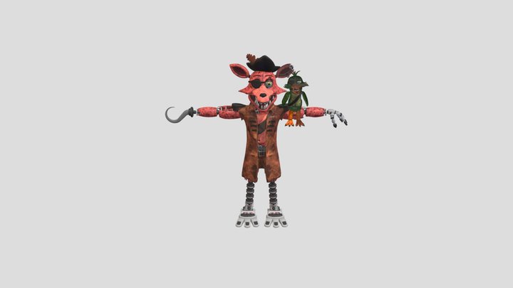 Opt Unwithered Foxy The Pirate 3 3D Model