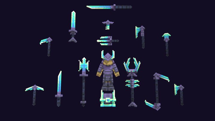 Aura crystral Weaponry V1 - Showcase 3D Model