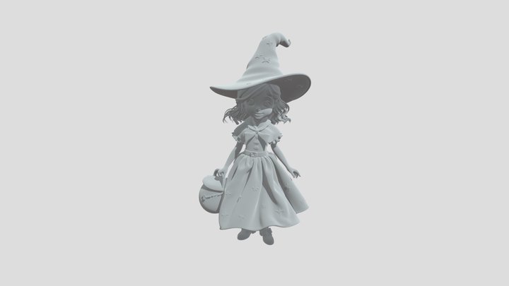 3D cute witcde witch 3D Model
