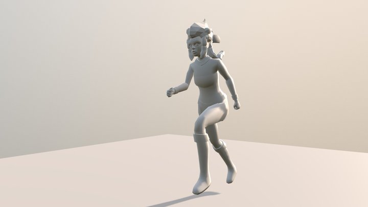 Anim Female Run 3D Model