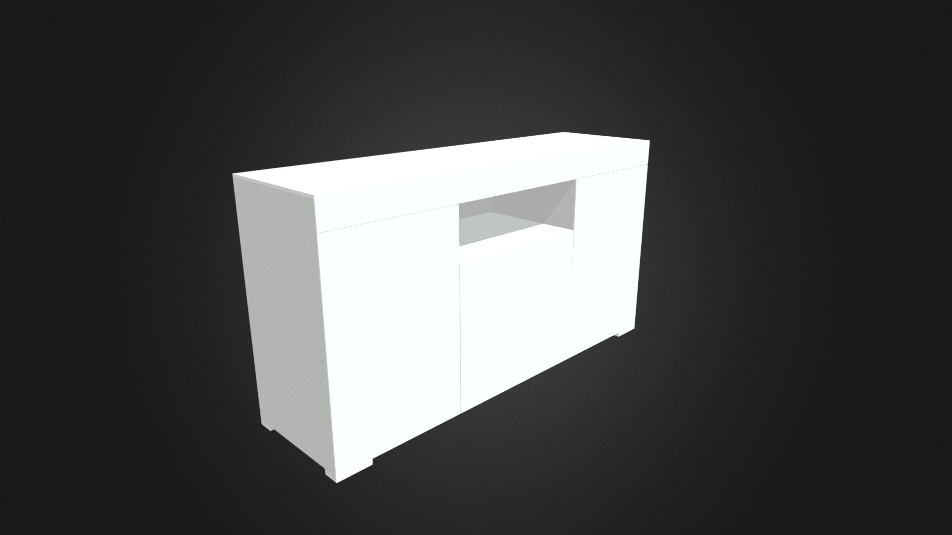 3D model White Cupboard - This is a 3D model of the White Cupboard. The 3D model is about a white square with a black background.