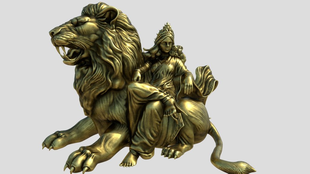 goddess durga with her lion