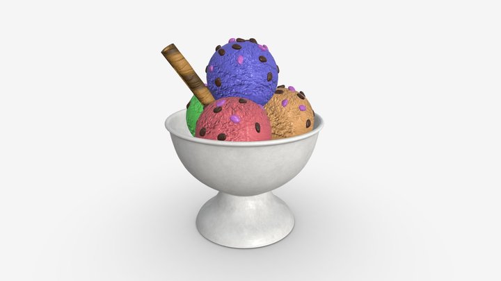 ice cream in marble bowl