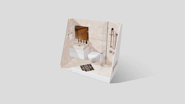 Travertine Bathroom Showroom 3D Model