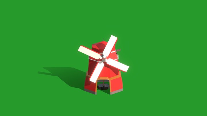 WindMill Animated 3D Model