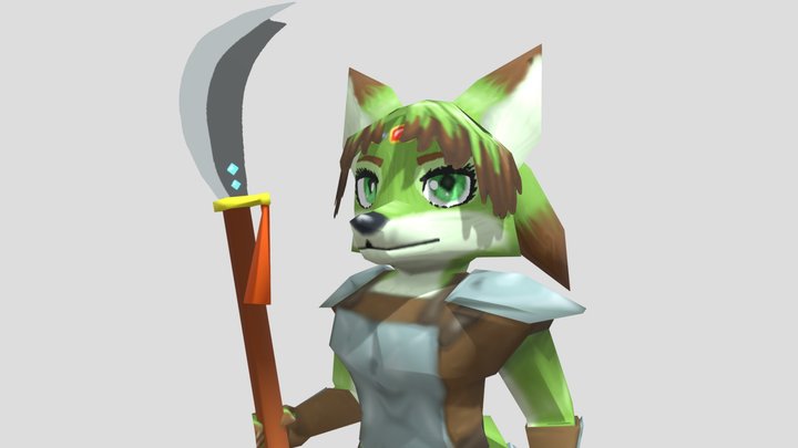 Mina from the Western Forest Tribe - Low Poly 3D Model
