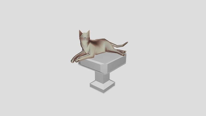 Simple cat slightly moving around 3D Model
