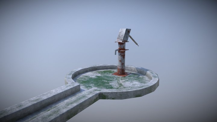 Rusted Old Indian Hand Pump 3D Model