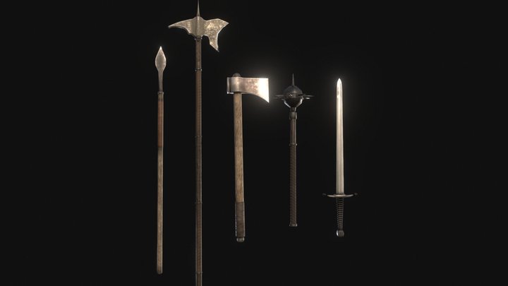 Medieval Weapon Pack (Realistic) 3D Model