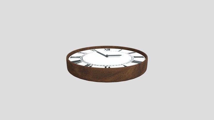 Wooden Clock 3D Model