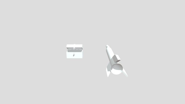 Tresure Chest And Rocket 3D Model