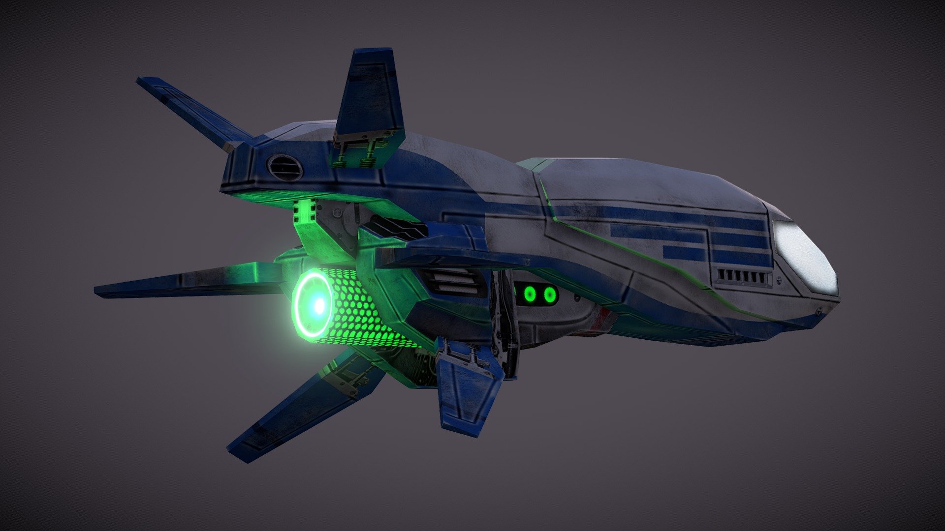 Low Poly Spaceship 1/10