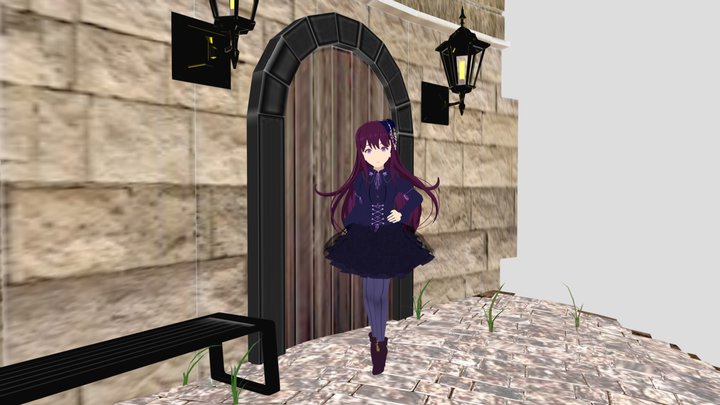 Gothic Lolita anime 3D Model