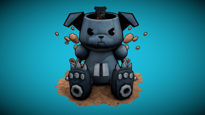 Diorama Robo Dog 3D Model
