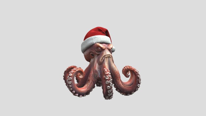 Grumpy Santa Octopus,  #Christmas2025#