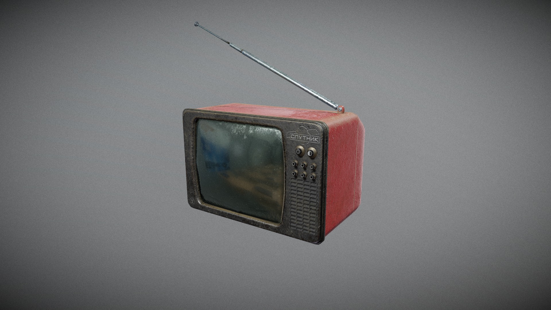 3D model TV - This is a 3D model of the TV. The 3D model is about a red and black electrical device.