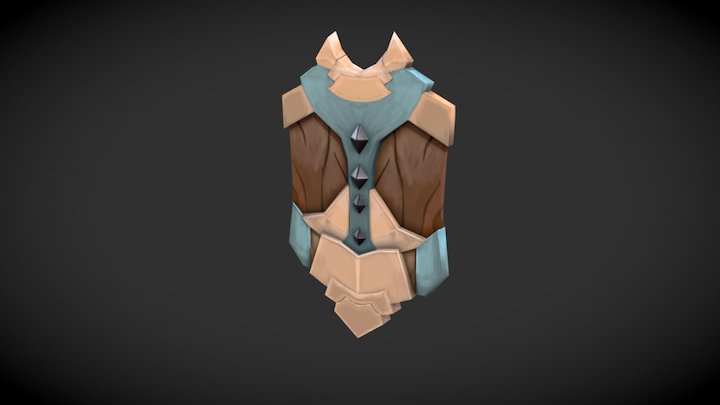 Hand Painted Shield 3D Model
