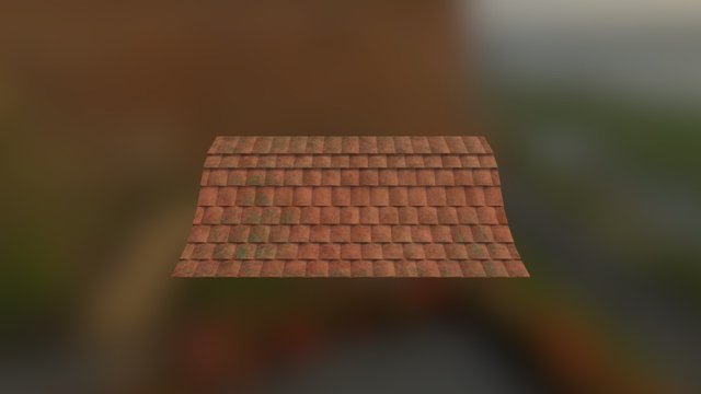 Clay roof with moss 3D Model