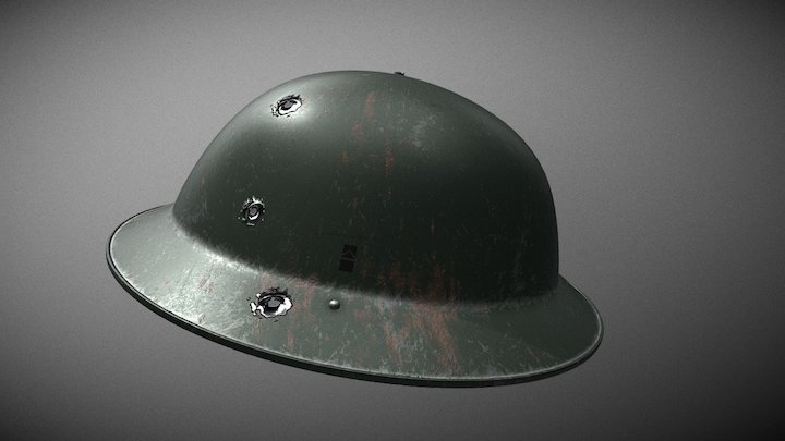 British WW2 Army Helmet 3D Model