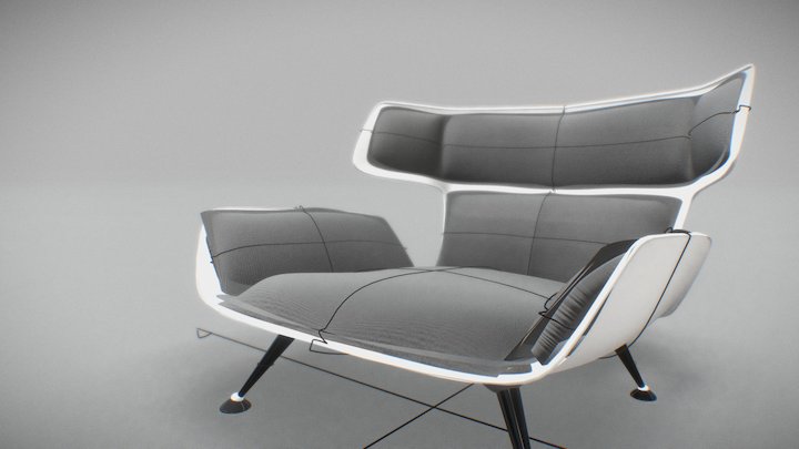 Metal Lounge Chair 3D Model