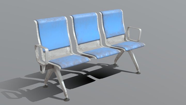 Dirty Hospital Bench 1 3D Model