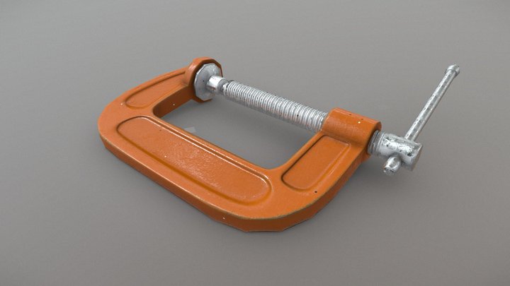Low-poly Clamp 3D Model