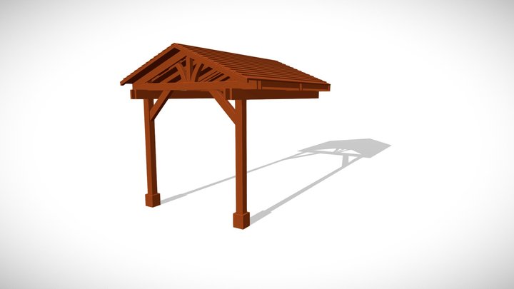 The Del Norte Porch Pavilion 12' L x 10' W 3D Model