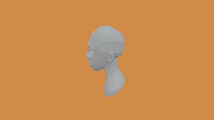 Cartoon Character Bust Retopology 3D Model