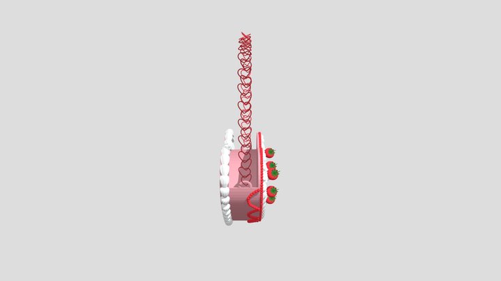 ANİME COSPLAY HEART CAKE SHAPED BAG 3D Model
