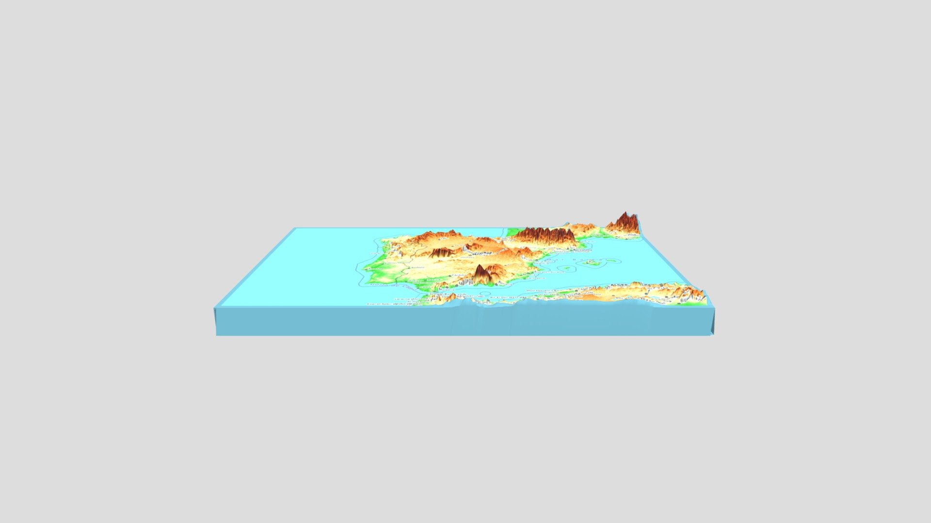 Spain Topografic Map 3d Map 2