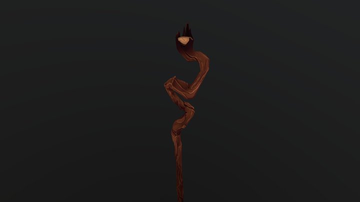 Stylized Sorcerer's Staff 3D Model