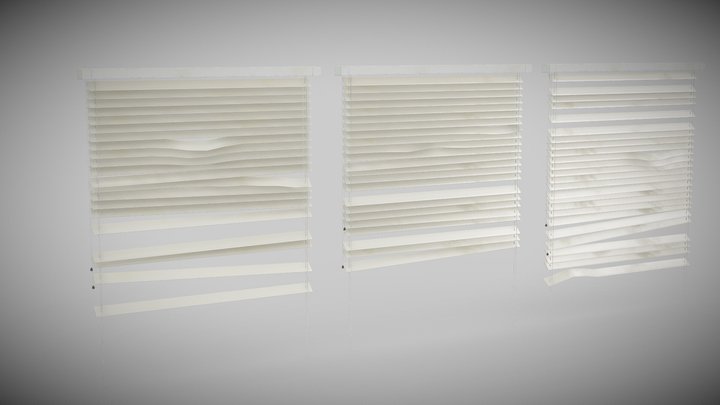 Broken Window Blinds 3D Model