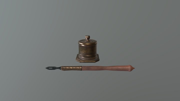 Pen and Ink 3D Model