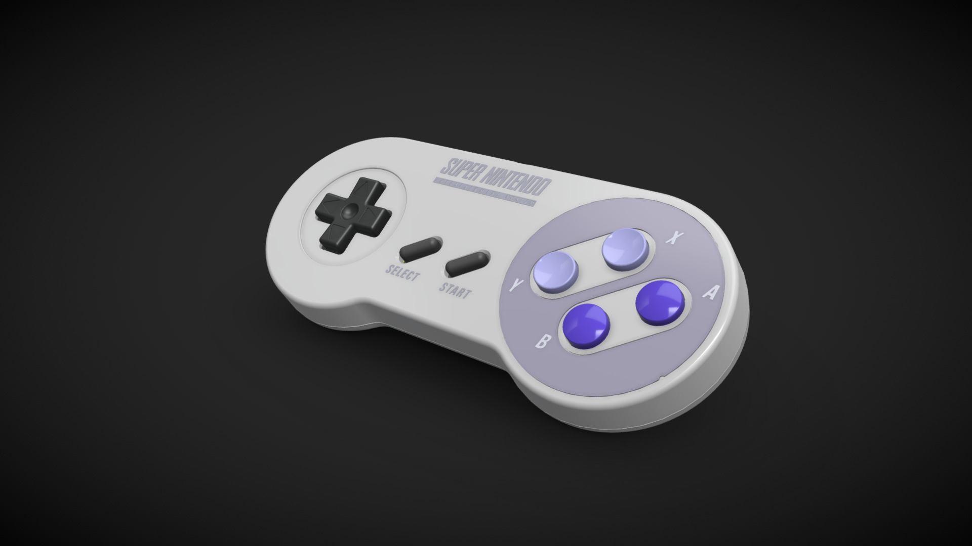 3D model Super Nintendo Controller - This is a 3D model of the Super Nintendo Controller. The 3D model is about a white video game controller.