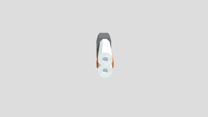 Simple Low Poly Shootgun 3D Model