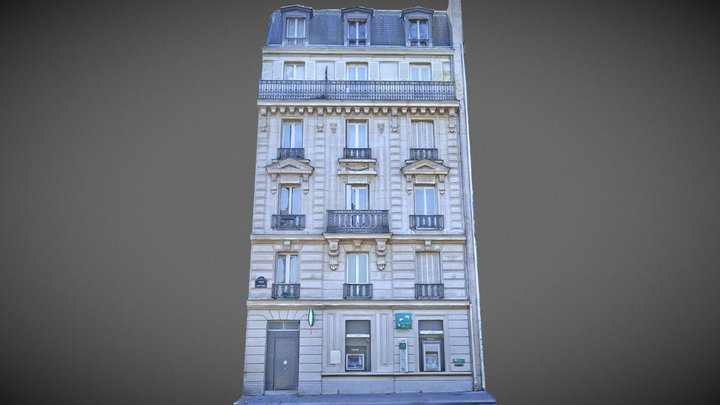Paris building facade 01 3D Model