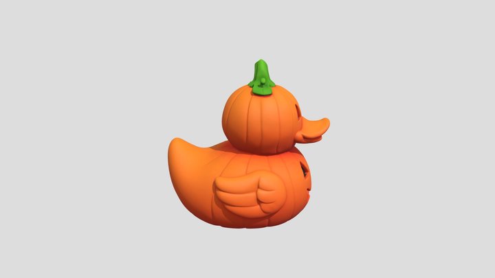 Pumpkin Duck – Halloween 3D Model 3D Model
