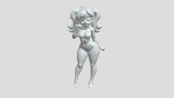 Curvy manga girl 3D Model