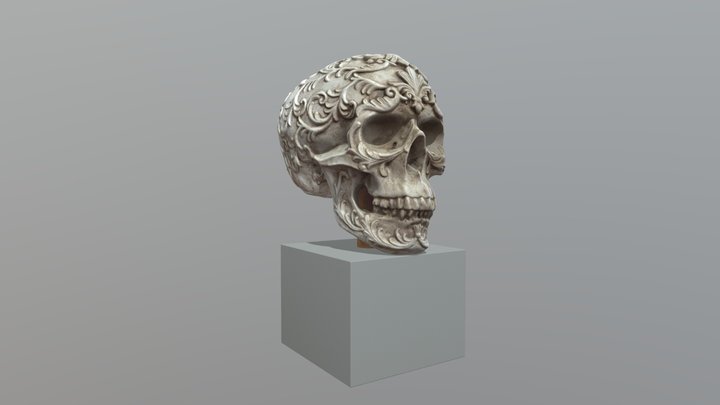 Human skull decorative sculpture 3D model 3D Model