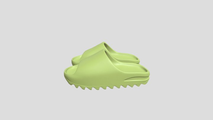 glow green yeezy slide's 3D Model