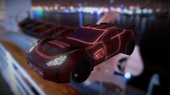 Hand painted sports car 3D Model