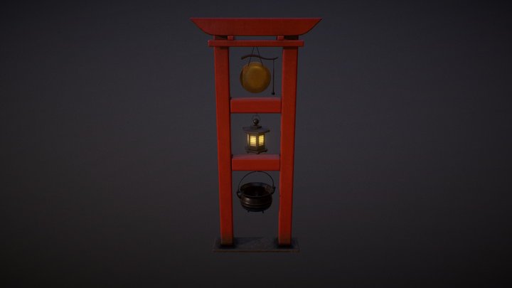 Japanese outdoor decoration 3D Model